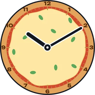 Pizza clock face